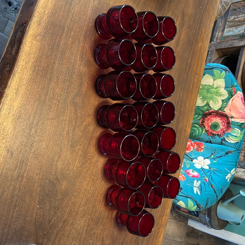 Vintage Pigeon Blood glasses